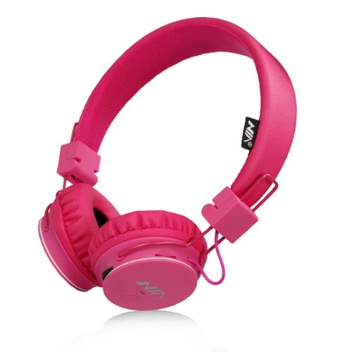 Adjustable Bluetooth Wireless Headphone With Fm Radio + Tf Card -Pink
