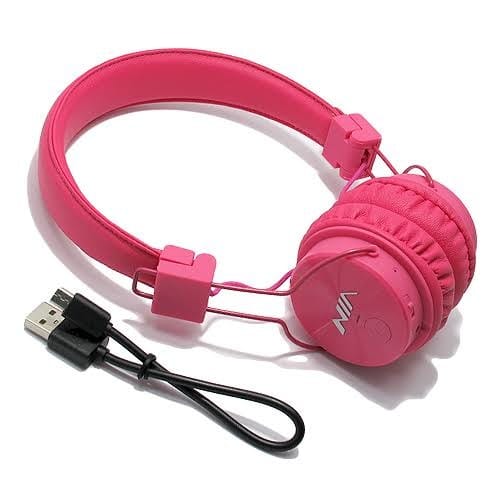 Adjustable Bluetooth Wireless Headphone With Fm Radio + Tf Card -Pink