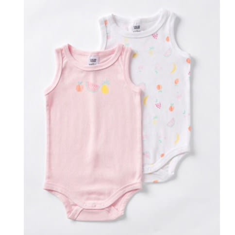 2 Pack Sleeveless Bodysuit- Pink