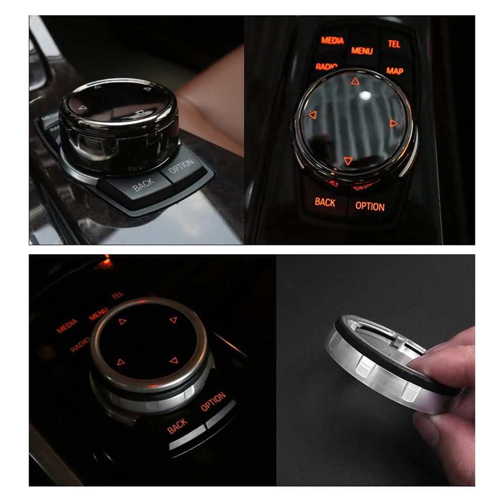Multi-Media Knob Trim Cover Central Control Switch Button Decorative Cap Replacement for F10 F30 3-Series 5-Series X3 X5