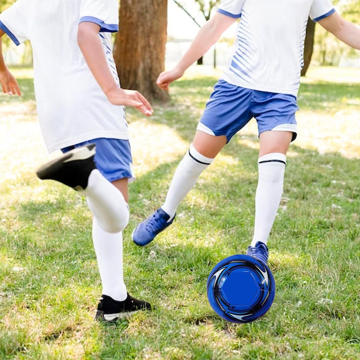 Soccer Ball Size 5 Durable PU Leather  For Blue