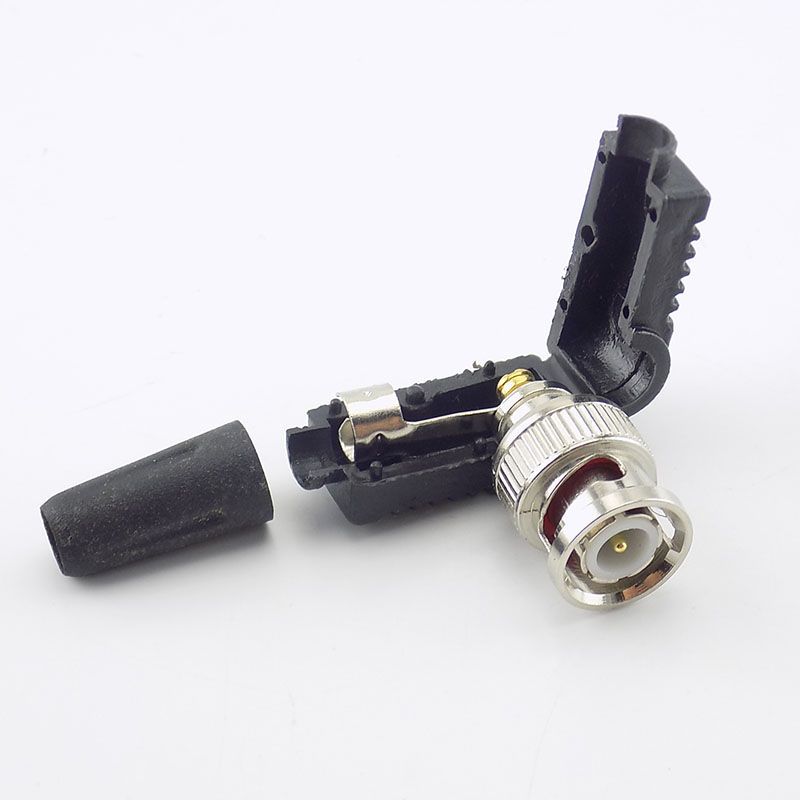 Cable Bnc Male Coaxial 90degree Cctv L 20Pcs Rg59 Connector