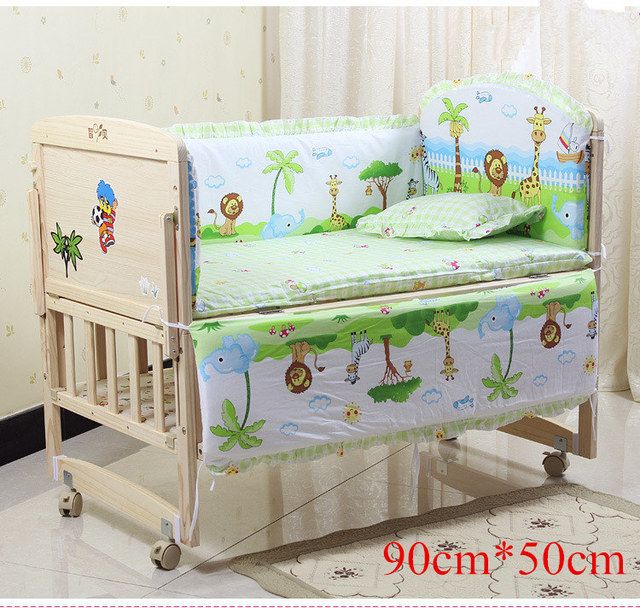 5pcs/set Cartoon Animated Crib Bed Bumper For Newborns Bed