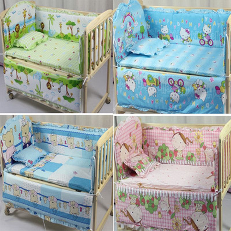 5pcs/set Cartoon Animated Crib Bed Bumper For Newborns Bed
