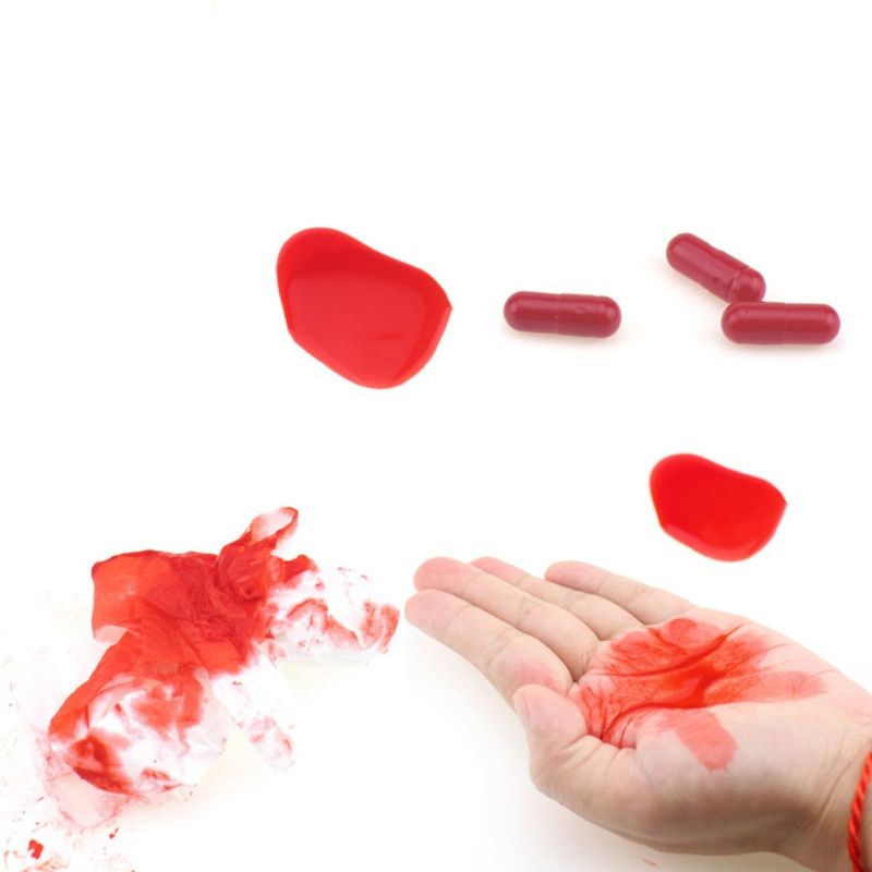 3Pcs Realistic Fake Blood Pills Vampire Capsules Horror Scary Funny Trick Toys Halloween April Fools Day Party Props Adults HOT 1set 3pcs