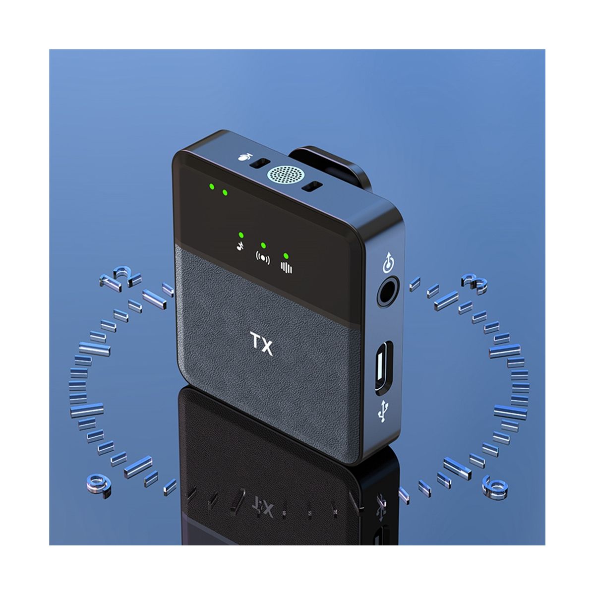 Wireless Lavalier Microphone System Transmitters+Receiver Clip on Mic with TRS&TRRS Audio Cable for Smartphone Camera