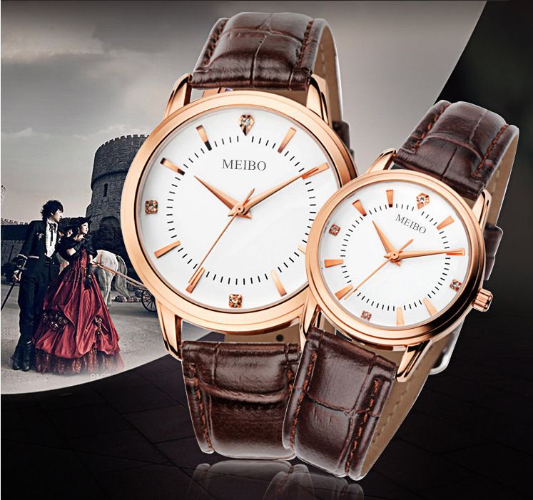 Men & Women Watch For Couples Leather Strap Wristwatch Couple Business Watch