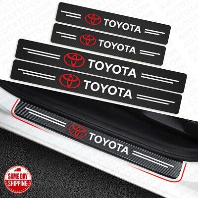 4 Pieces Car Door Plate Sill Anti Scratch Sticker Protector Universal Fit For All Toyota