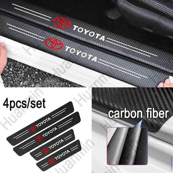 4 Pieces Car Door Plate Sill Anti Scratch Sticker Protector Universal Fit For All Toyota