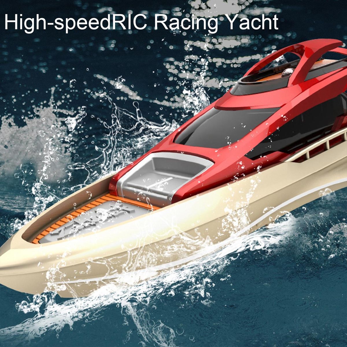 1 Set Remote Control Speedboat Yacht Model RC Boat Toys Red
