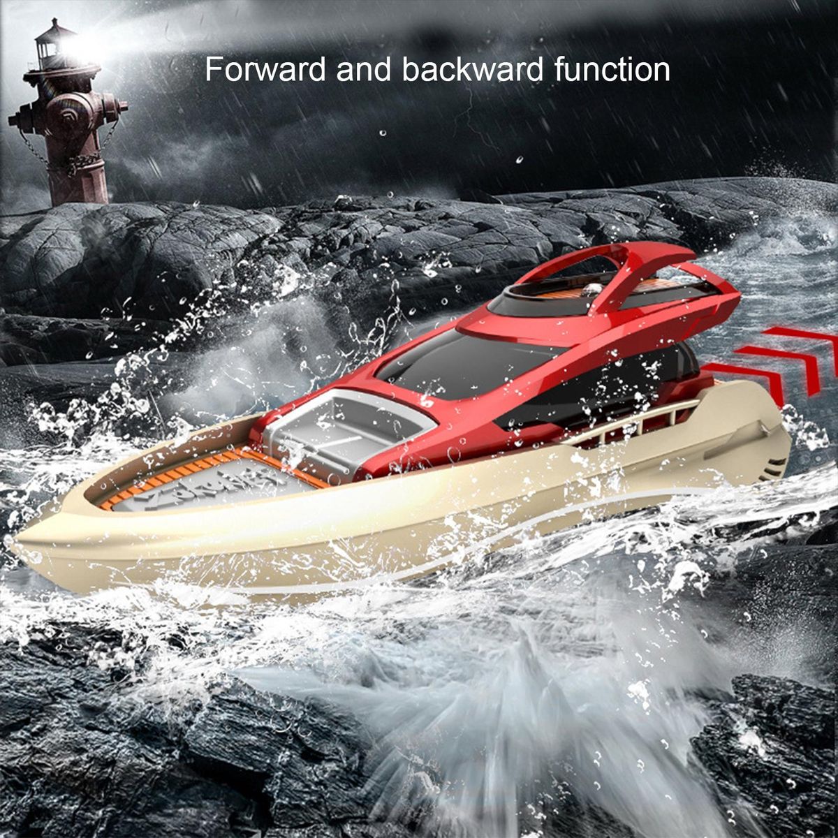 1 Set Remote Control Speedboat Yacht Model RC Boat Toys Red