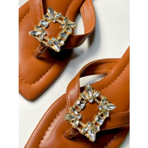 Oleg Flat Slippers - Brown