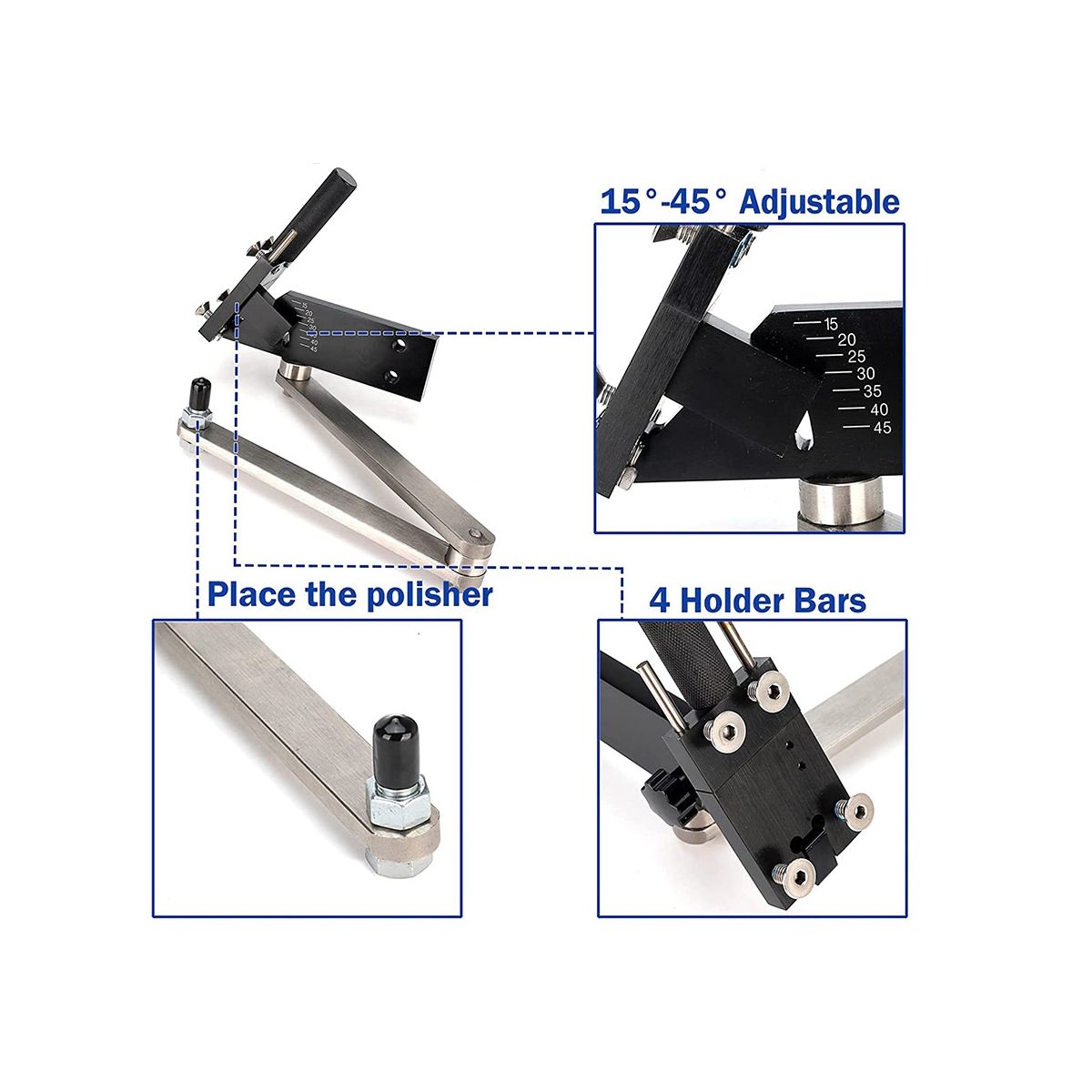 Sharpener Model Lawn Mower  Sharpener for Straight and Standard Lawn Mower s 15°-45° Adjustable Black