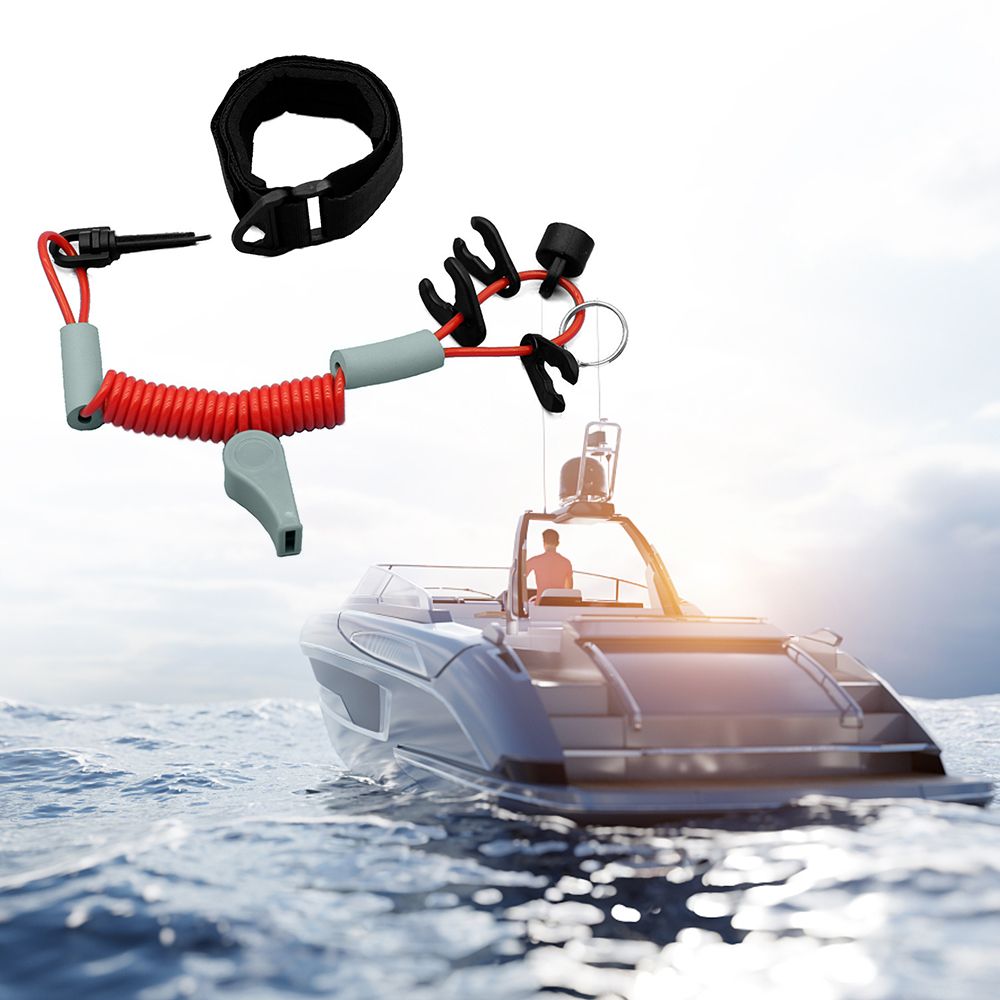 Outboard Boat Motor Kill Stop Switch Key Rope Safety Lanyard