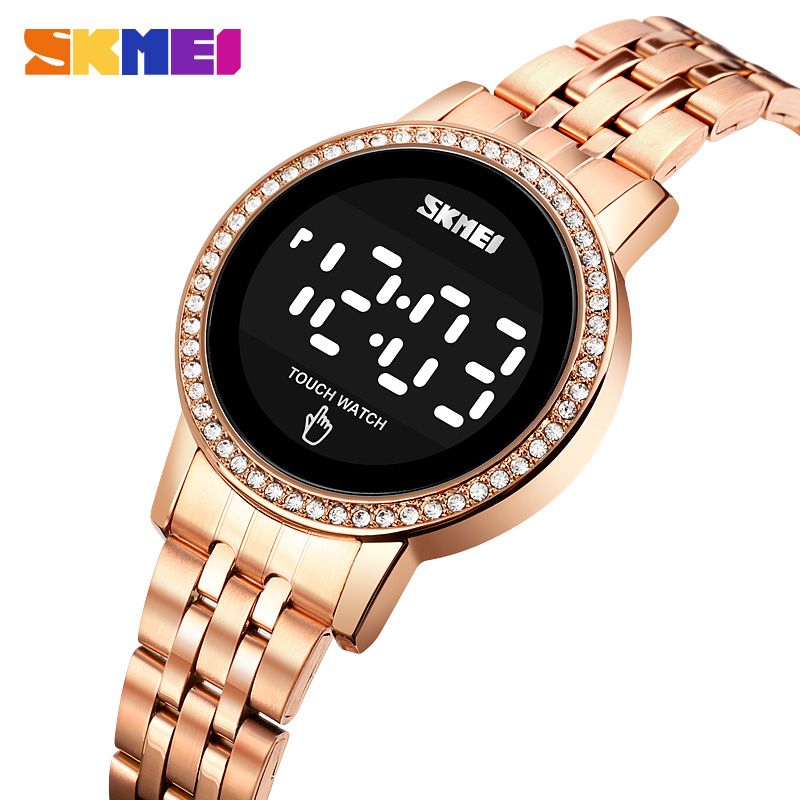 Women LED Touch Diamond Waterproof Wrist Date Time Wristwatch