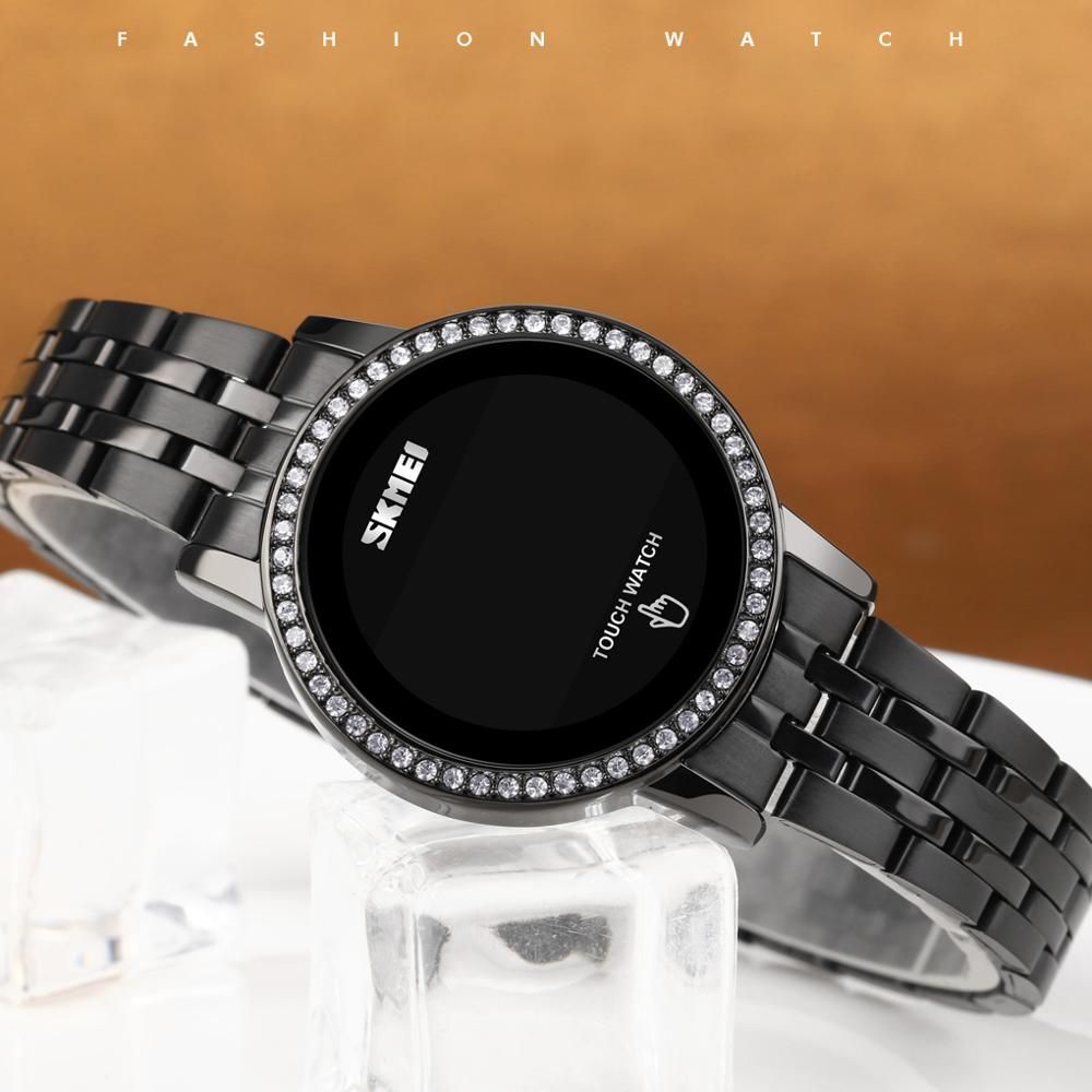 Women LED Touch Diamond Waterproof Wrist Date Time Wristwatch