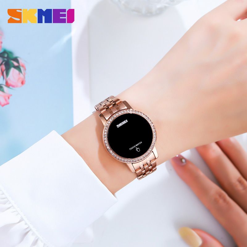 Women LED Touch Diamond Waterproof Wrist Date Time Wristwatch