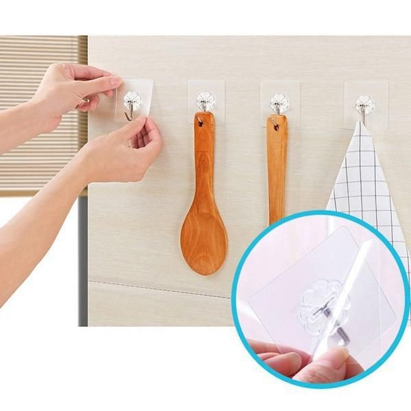 20PCS Strong Self Adhesive Door Wall Hangers Hooks Gold