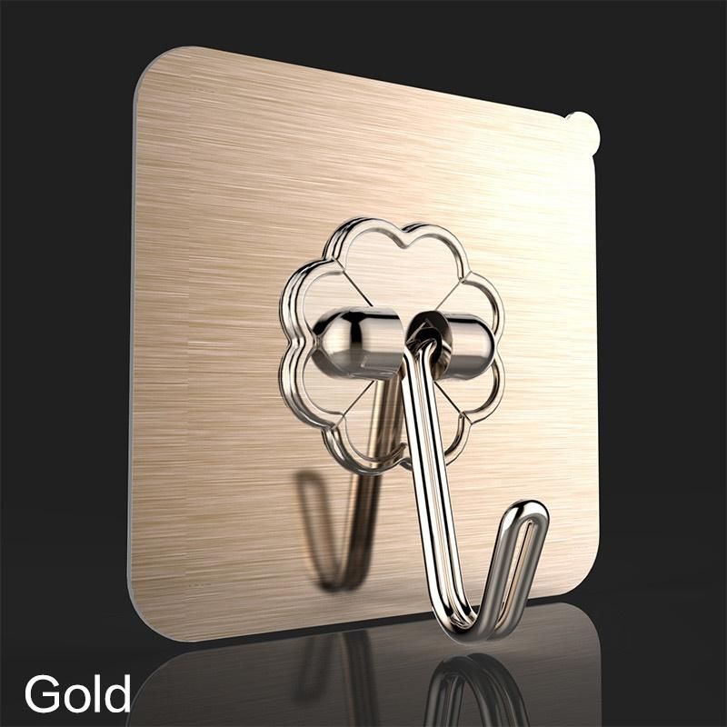 20PCS Strong Self Adhesive Door Wall Hangers Hooks Gold