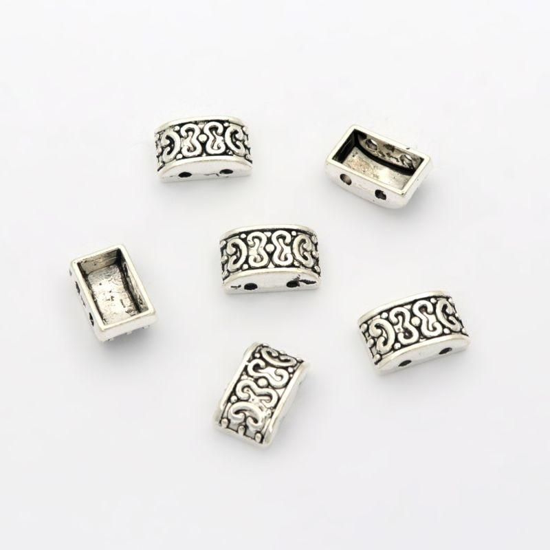 20pcs Tibetan Silver Gold Color 2 3 in 1  Holes Flower Spacer Loose Charm Metal Beads For Jewelry Making Diy Finding Accessories