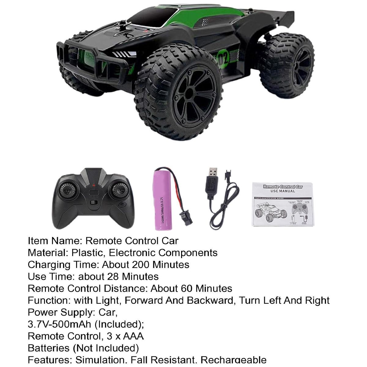 RC Race Car Remote Control Car Off-Road Racing Vehicle Toy Green
