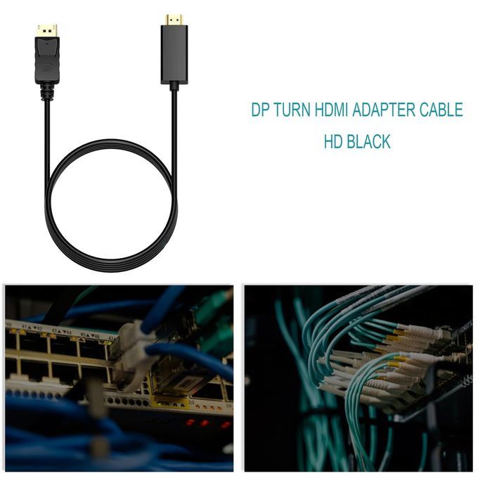 1.8M Display Port DP Male To HDMI Cable Adapter 4K Laptop PC HD TV Cable