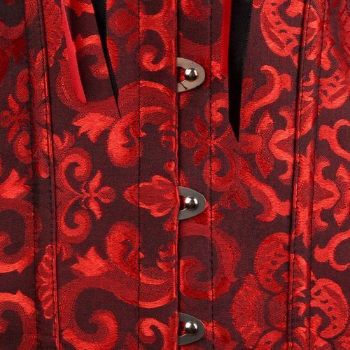 Dark Red Corset Top Waist Cinchers Shaper Lace Women Steampunk Sexy Plus Size