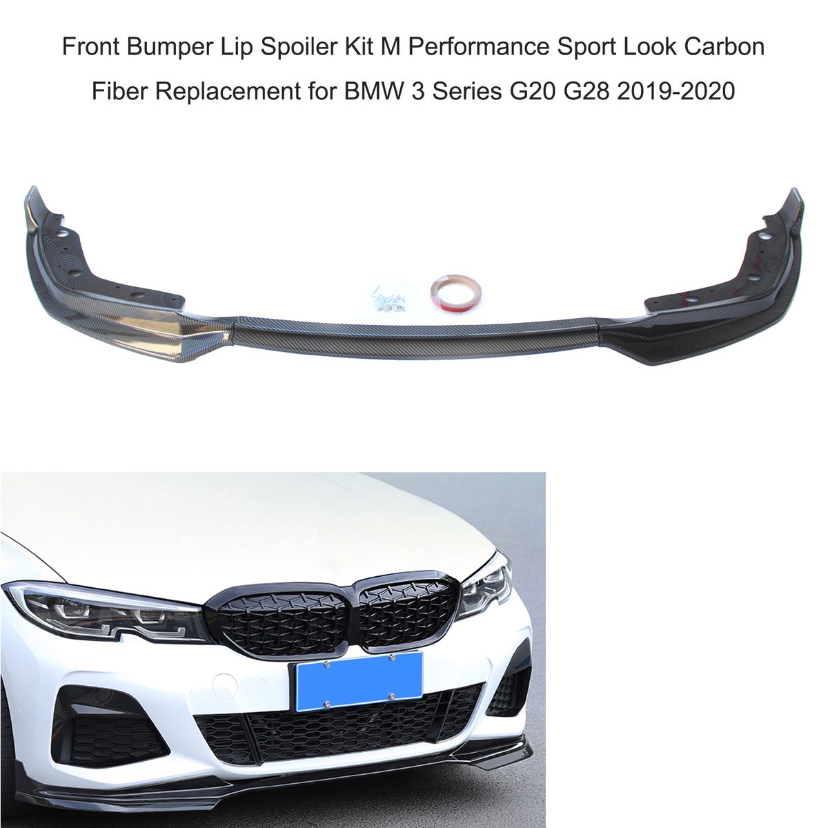 Front Bumper Lip Spoiler Kit M Performance Sport Look Carbon