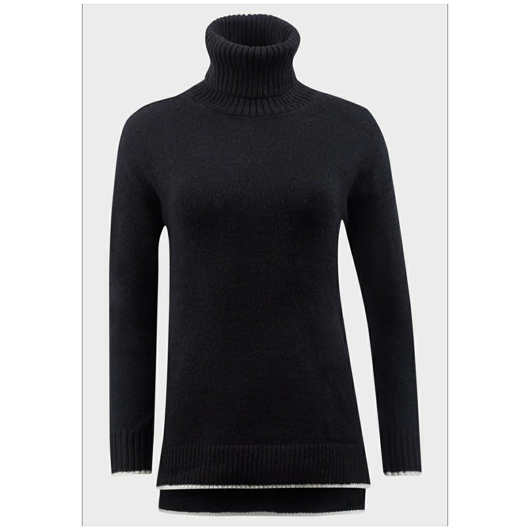 Mfed Ladies Roll Neck Step Hem Knitted Jumper