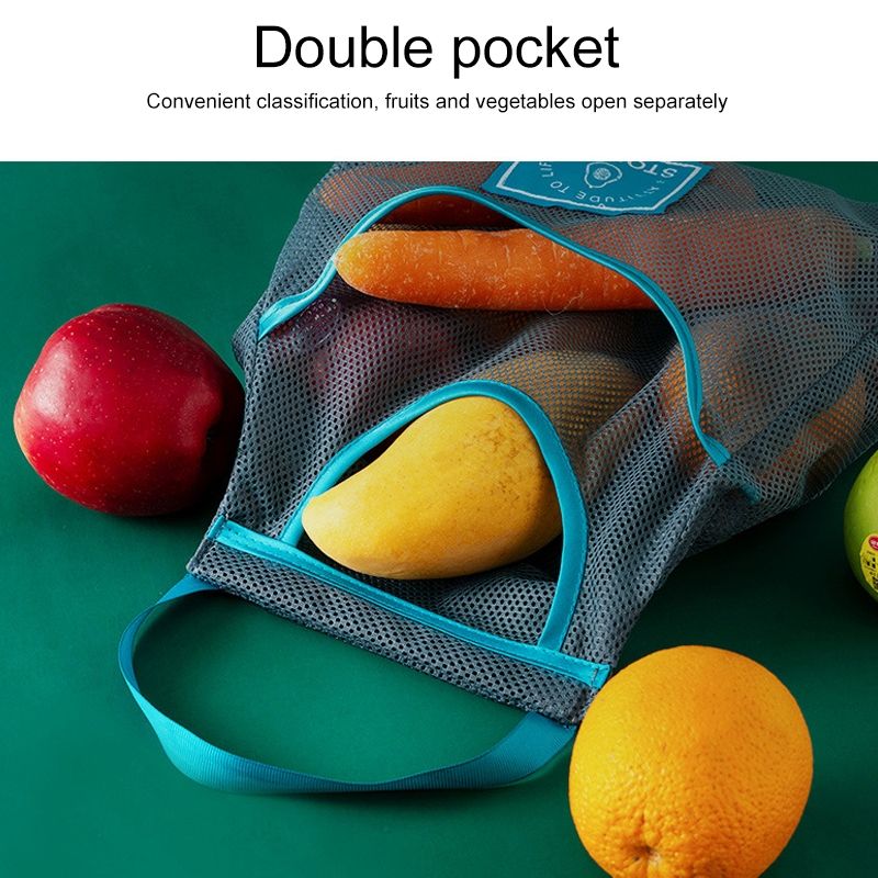 3 PCS Sundries Mesh Storage Bag, Colour: Gray (Small)