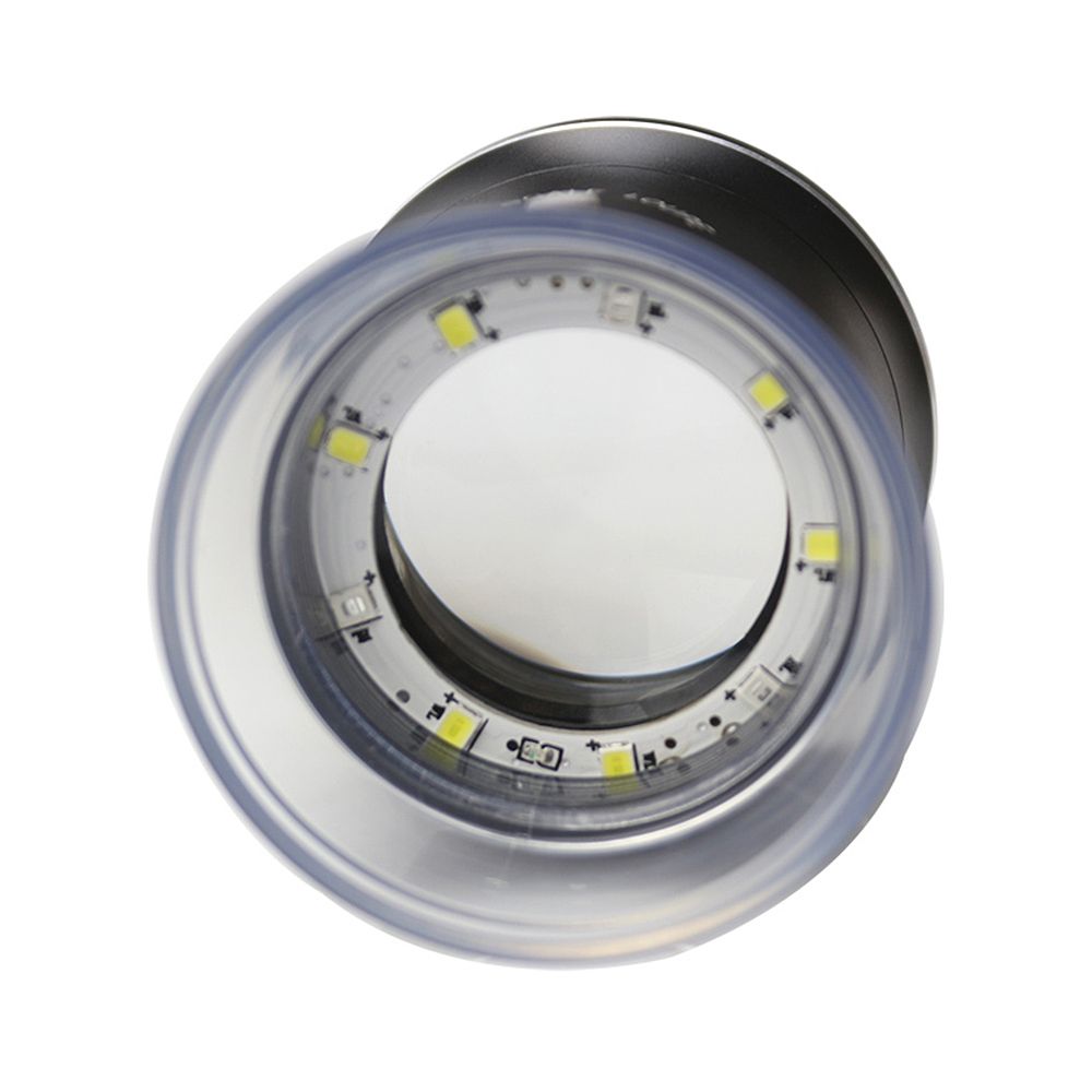 30X LED Scale Loupe Illuminated Magnifier With 6 White 3 UV