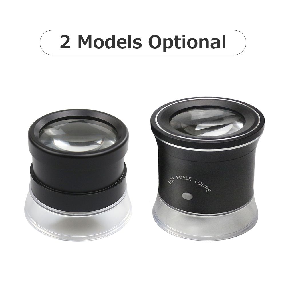 30X LED Scale Loupe Illuminated Magnifier With 6 White 3 UV