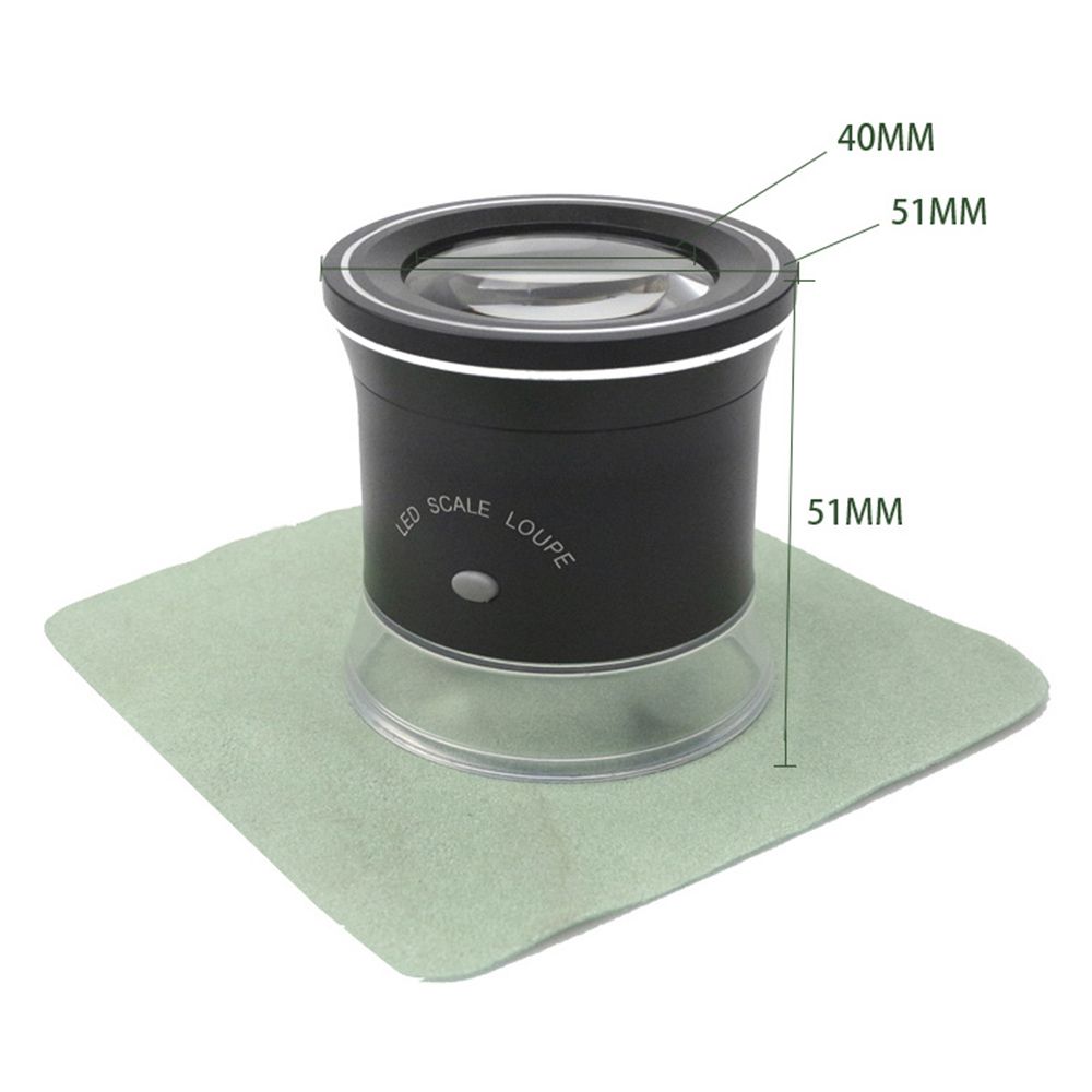 30X LED Scale Loupe Illuminated Magnifier With 6 White 3 UV
