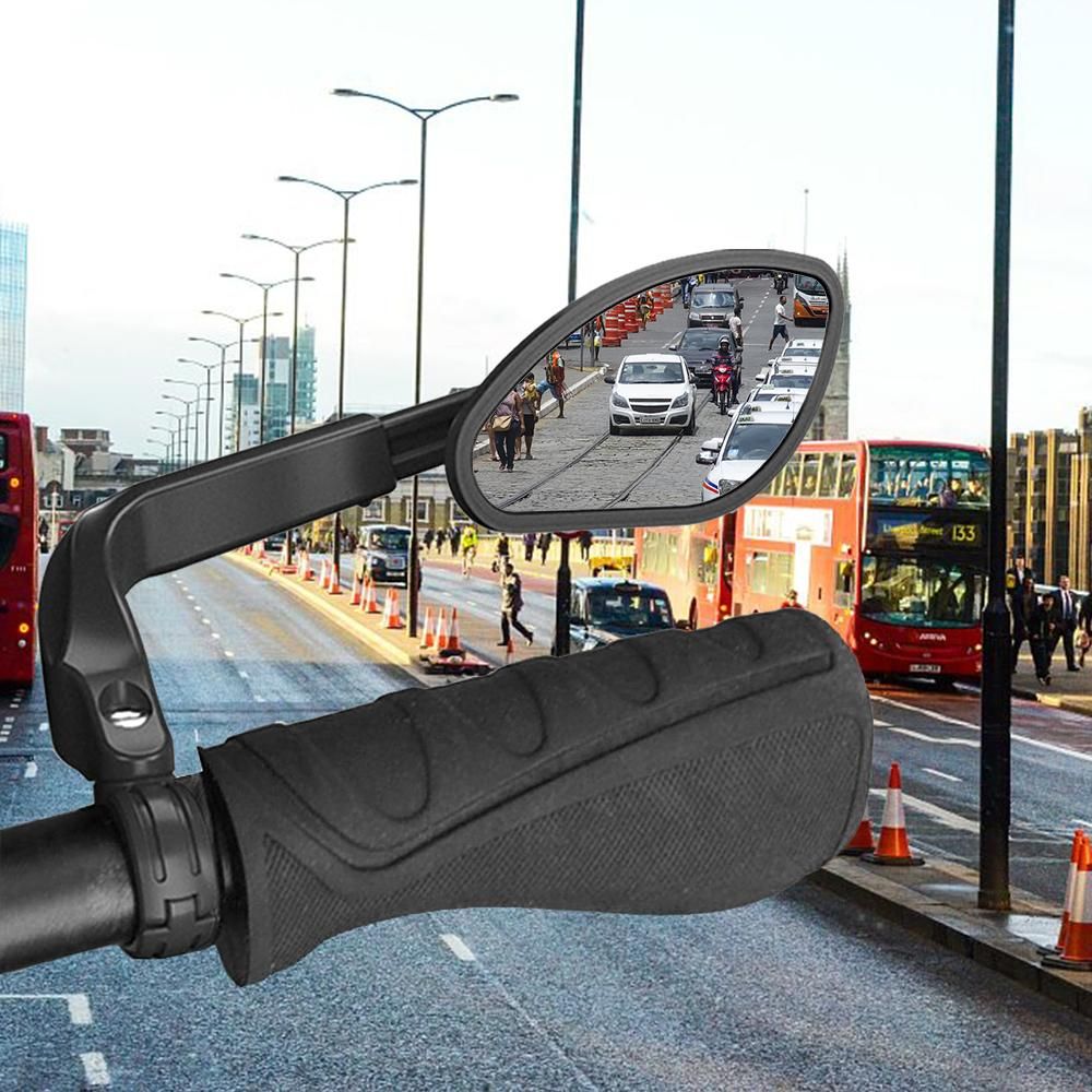 Telescopic Bicycle Rear Flat Mirror 360 Degree Rotatable Bike Handlebar Side Rear View Mirror for MTB Road Bike