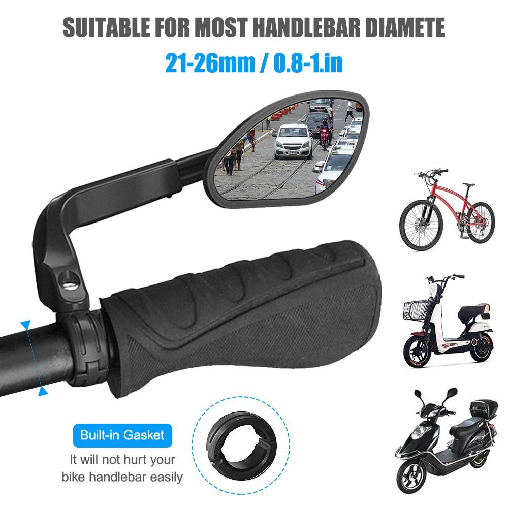Telescopic Bicycle Rear Flat Mirror 360 Degree Rotatable Bike Handlebar Side Rear View Mirror for MTB Road Bike