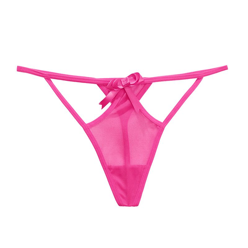 Women's Seamless G-String Sexy Cut-Out Perspective Thong Ladies Panties Peach