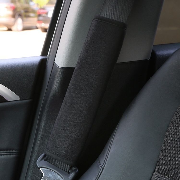 Car Seat Belt Protector Extended Shoulder Pads Black Ice Silk