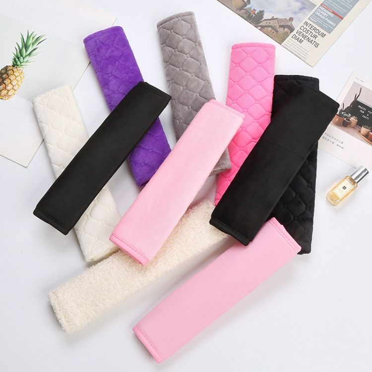 Car Seat Belt Protector Extended Shoulder Pads Black Ice Silk