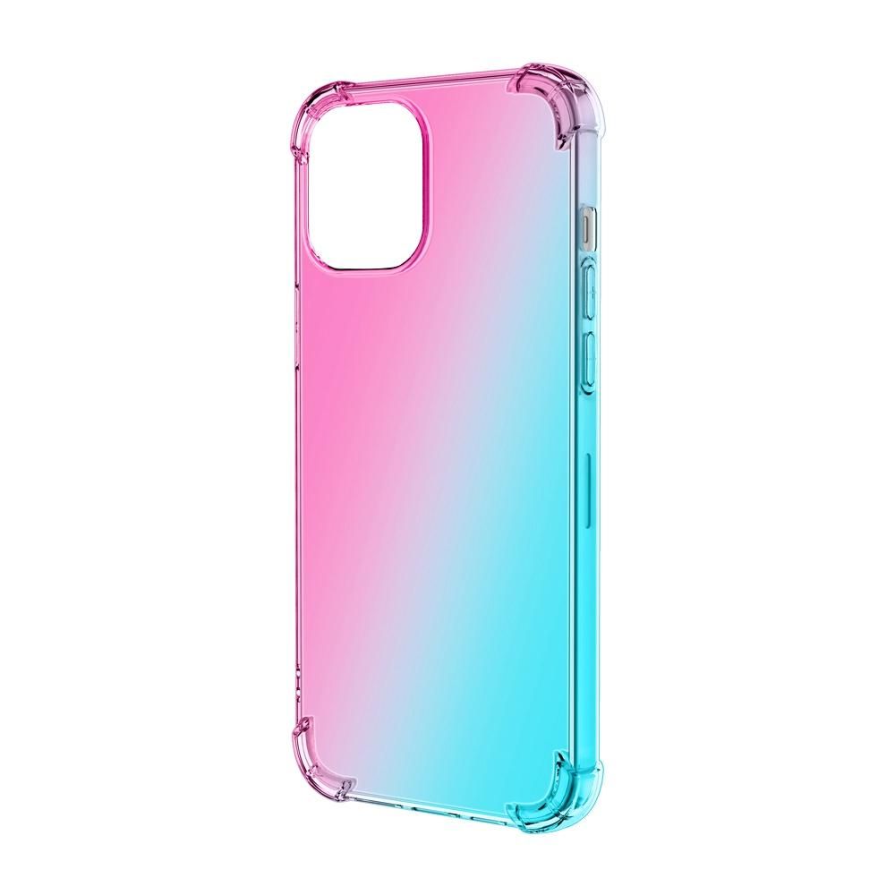 Case for iPhone 12 Double Color Transparen TPU Pink-Green