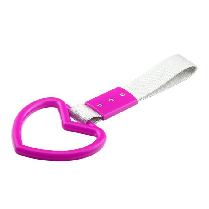Warning Strap Heart Shape Decoration Lightweight-Pink