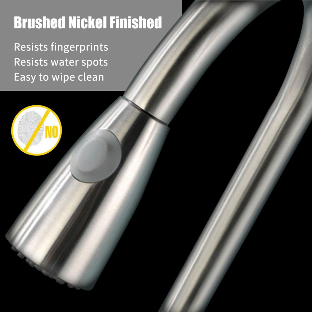Pull Out Kitchen Faucets with 2 Spray Modes High Arc Bathroom Basin Sink Faucets Pull Down Sprayer Ceramic Valve Brushed Nickel Finished 360 Degree Swivel Water Tap with Cold & Hot Water Inlet Pipes