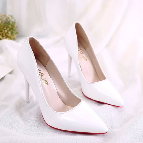 Women Pumps Fashion 10cm High Heels For Women Shoes-White