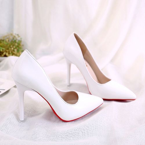 Women Pumps Fashion 10cm High Heels For Women Shoes-White