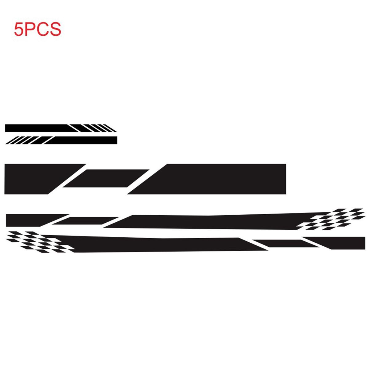 Universal Car Sticker Set 5PCS Racing Car Body Side Roof Hood Rear Mirror Decals for All Cars Decal