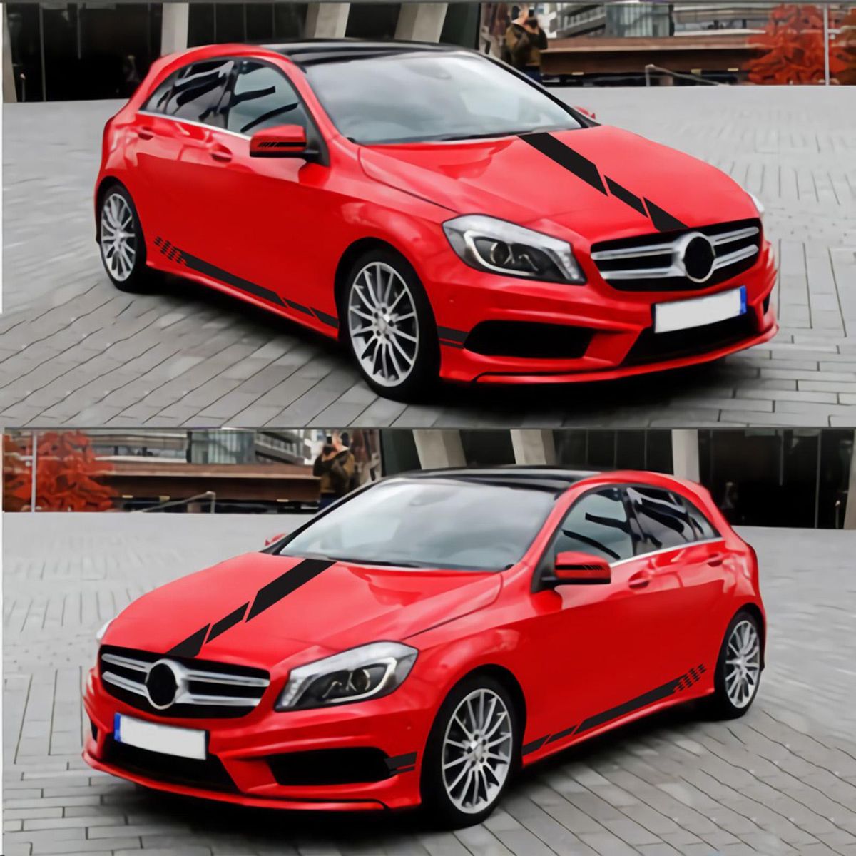 Universal Car Sticker Set 5PCS Racing Car Body Side Roof Hood Rear Mirror Decals for All Cars Decal