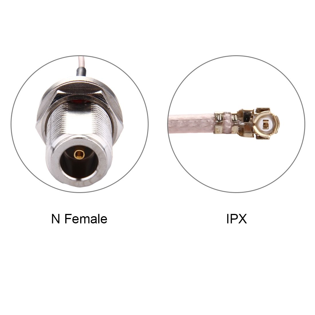 25cm IPX To N Female RG178 Cable