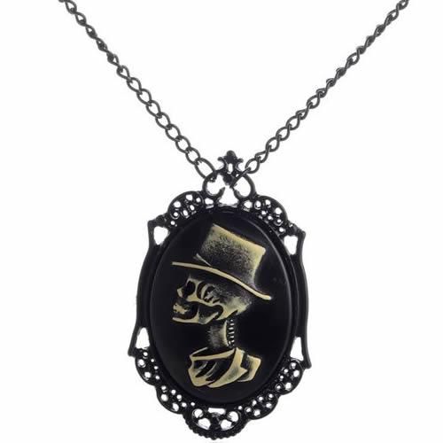 Onebeading Wholesale Fashion Retro Skeleton Horror Necklace Link Chain Pendant Cameos Jewelry Friendship Gifts 1 Strand K04398