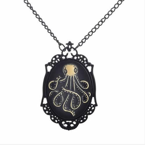 Onebeading Wholesale Fashion Retro Skeleton Horror Necklace Link Chain Pendant Cameos Jewelry Friendship Gifts 1 Strand K04398
