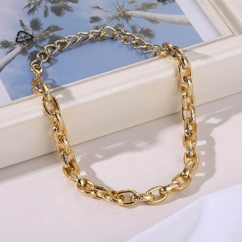 IPARAM Punk Heavy Metal Big Thick Chain Choker Necklace Women Goth Fashion Jewelry Geometry Chocker Necklace Femme Accessories