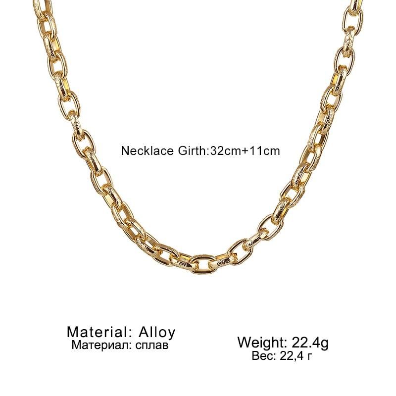 IPARAM Punk Heavy Metal Big Thick Chain Choker Necklace Women Goth Fashion Jewelry Geometry Chocker Necklace Femme Accessories